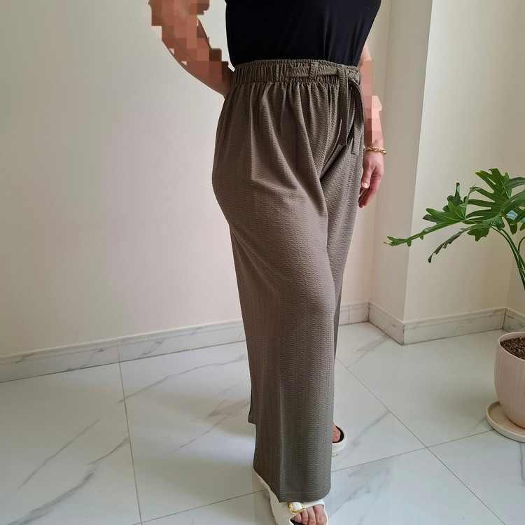 شلوار بگ راحتی زنانه سبز پارچه کشی مناسب تا سایز 58