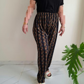 شلوار زنانه راحتی سبز طرحدار با پارچه نرم