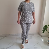 ست خانگی زنانه نخ پنبه طرح گل مناسب تا سایز 46 تولید اختصاصی بوتیک تکنس