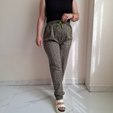 شلوار خانگی زنانه سایز بزرگ نخ پنبه سبز طرح ستاره