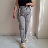 شلوار خانگی زنانه سایز بزرگ نخ پنبه طوسی طرح ستاره