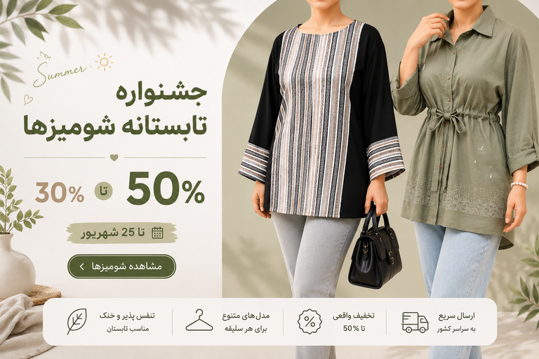 جشنواره تابستانه شومیز در بوتیک تکنس
